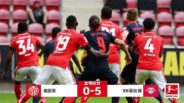  莱比锡红牛七球狂胜升班马，恩昆库戴帽创纪录  
